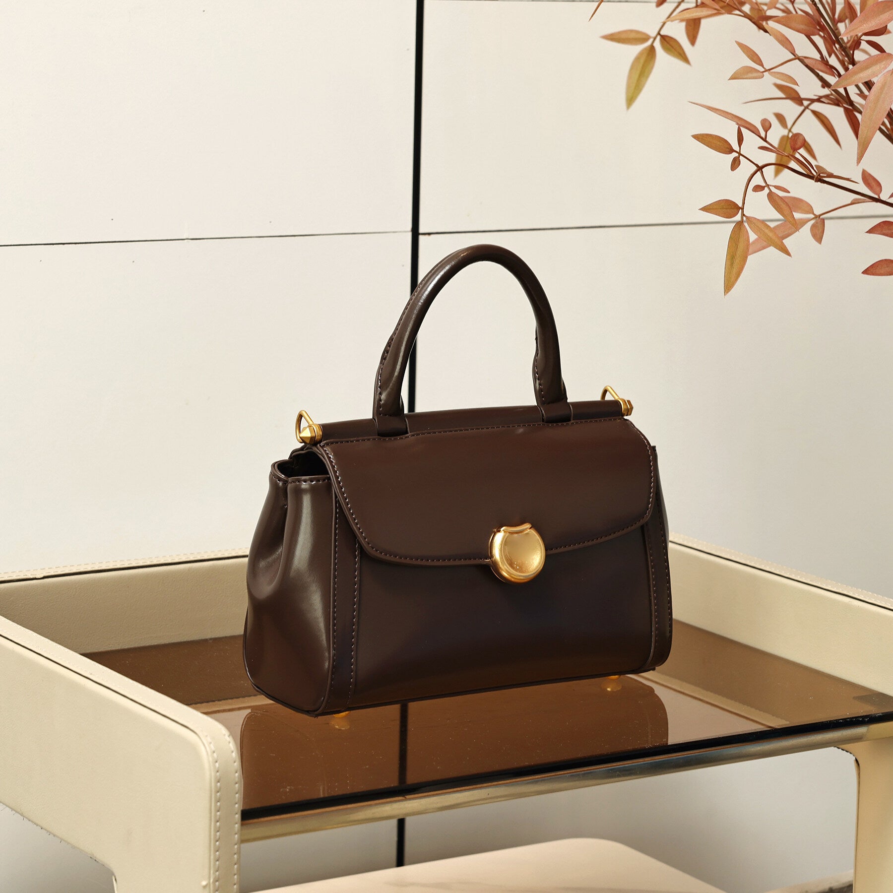 Vintage Simple Small Square Bag2025New Korean Style Personality Single Shoulder Bag Casual Crossbody Bag High-end Niche Handbag