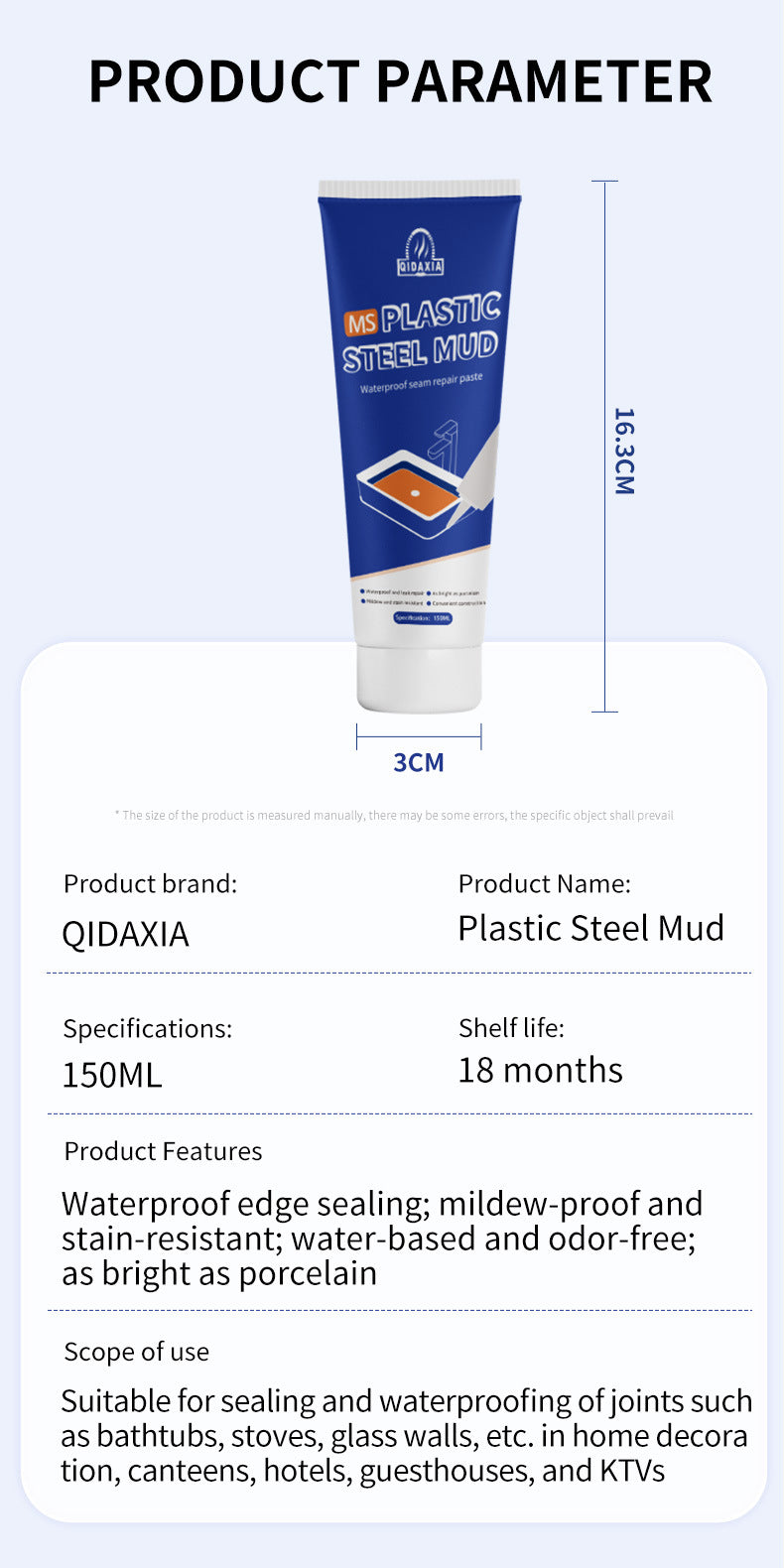 Mildew-proof Waterproof Sealant Plastic Steel Mud Waterproof Glue Kitchen Bathroom Epoxy Resin Leak Filling Sealant