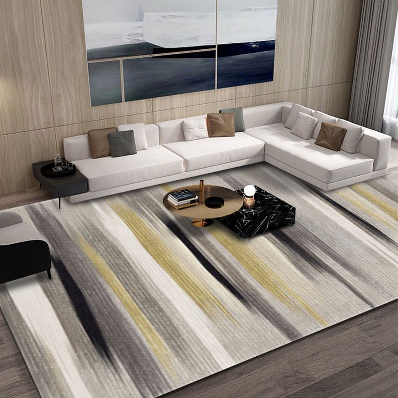 Carpet for Living Room, Stain-Resistant, Easy to Clean, Crystal Velvet Sofa Coffee Table Rug, Cooling, Silent, Light Luxury, Non-Slip Bedroom Bedside Rug