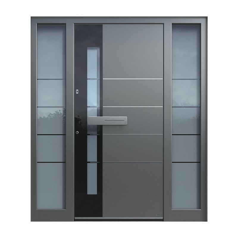 China Top Manufacturer Mexican Luxuory Exterior Metal Door With Glass Steel Pivot Doors With Side Lights