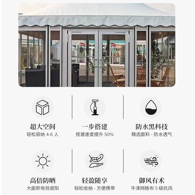 Outdoor Garden Aluminum Alloy Pointed Top Tent European Style Aluminum Pole Tent Car Show Wedding Exhibition Banquet Tent Four Corner Canopy
