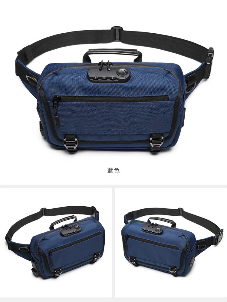 ozuko Multifunctional Waist Bag Men's Anti-Theft Chest Bag Large Capacity Trendy Crossbody Bag Sports Outdoor Shoulder Bag