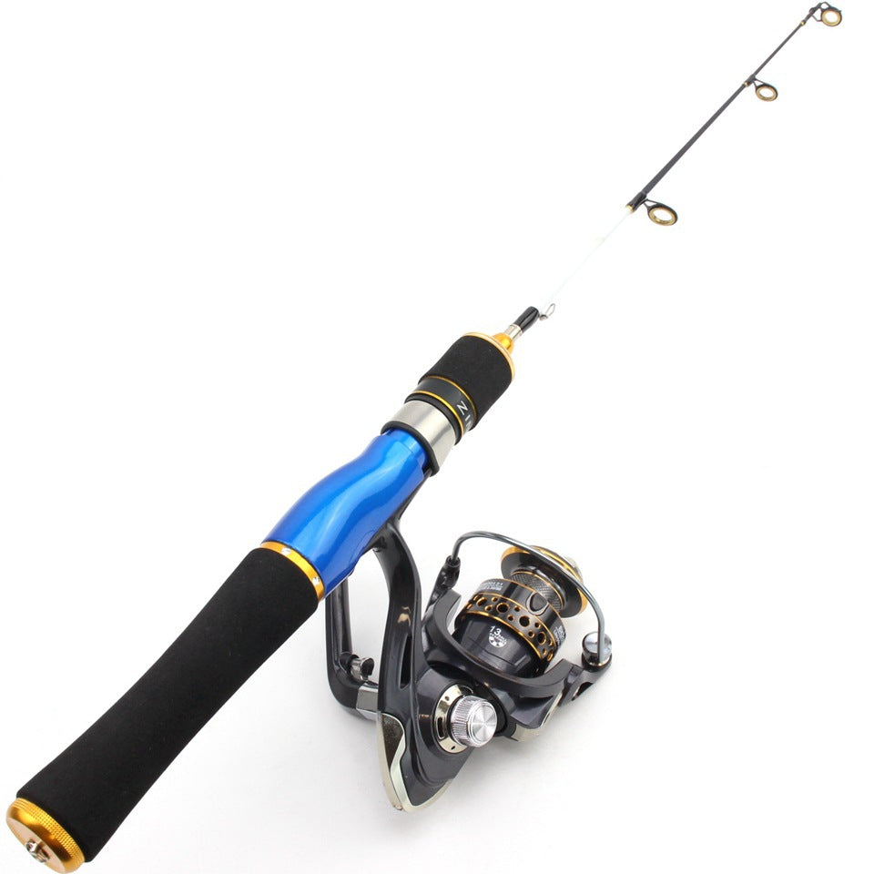 One piece58cm Ice Fishing Rod Winter Fishing Rod Spinning Wheel Fishing Gear Set Boat Rod Fishing Gear