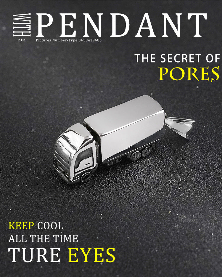 Creative Gifts3D 3D Big Truck Stainless Steel Necklace Car Model Titanium Steel Pendant Source Factory