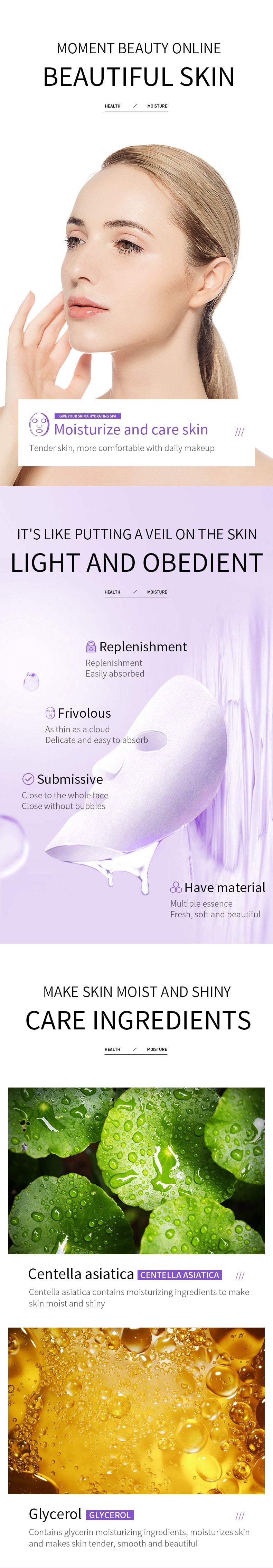 Packaging BIOAOUA Collagen Mask Sheet Pack Hydrating and Moisturizing   OBO Wholesale