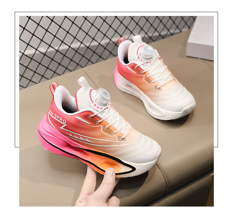 Red Rabbit9PRO Children's Fashion Casual Rotating Buckle Sports Shoes for Girls Lightweight Non-Slip Wear-Resistant Running Shoes for Boys