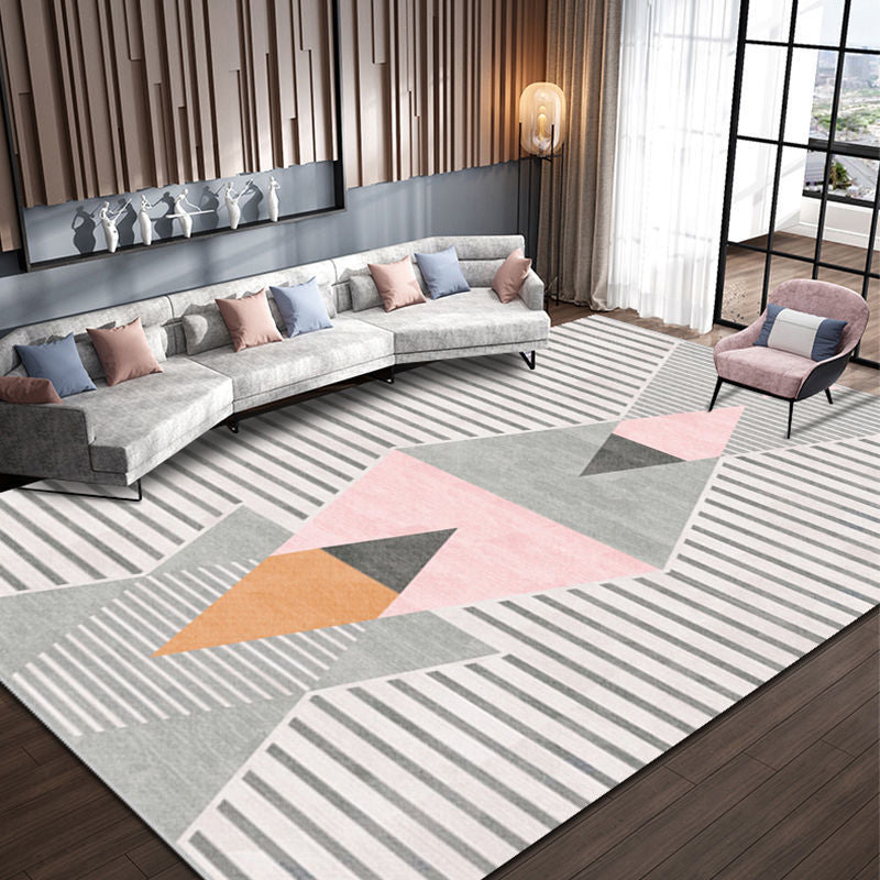 Carpet for Living Room, Stain-Resistant, Easy to Clean, Crystal Velvet Sofa Coffee Table Rug, Cooling, Silent, Light Luxury, Non-Slip Bedroom Bedside Rug