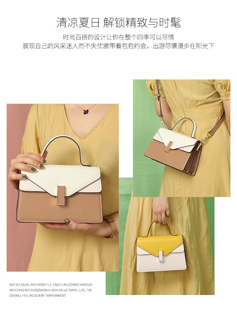 Factory Fashion Color-Block Crossbody Women's Bag Niche Versatile Handbag Elegant Small Square Bag Daily Commute Bag