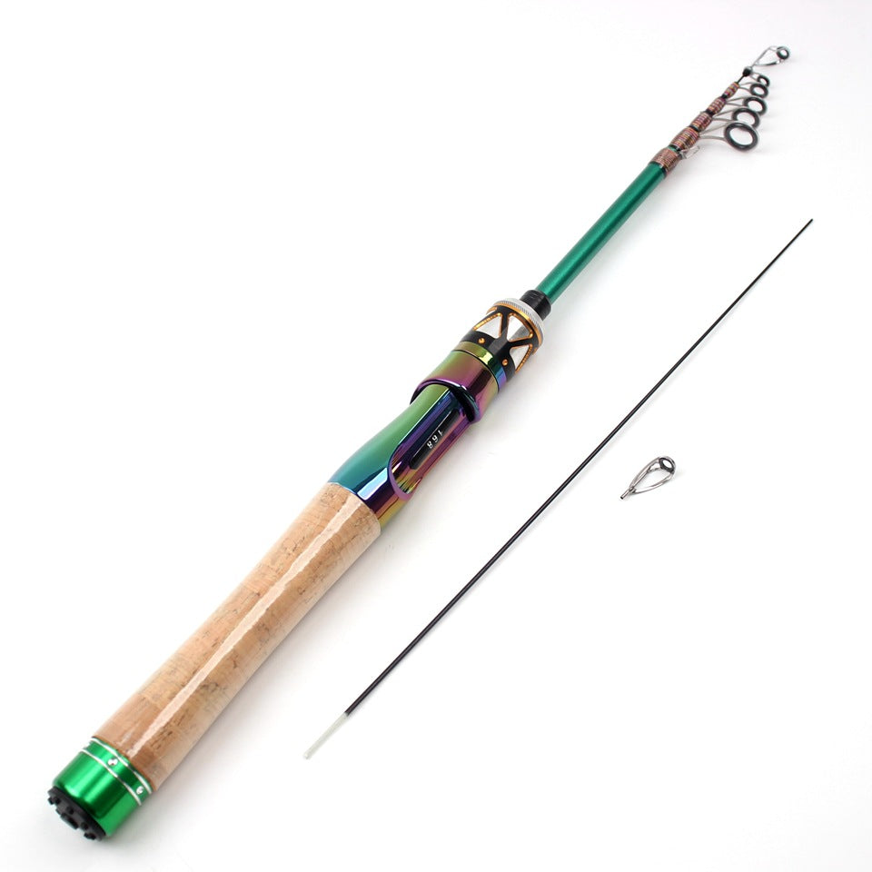 E-commerce Ultra-short Carbon Fiber Shrink UL Portable Lure Rod Electroplated Telescopic Stream Lure Rod