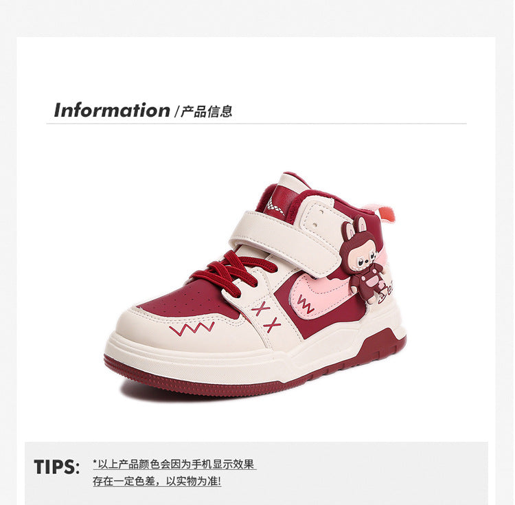 Fashion Doll Labubu Girls' Shoes Princess Shoes2025New Autumn Children's Soft Sole Casual Sports Shoes