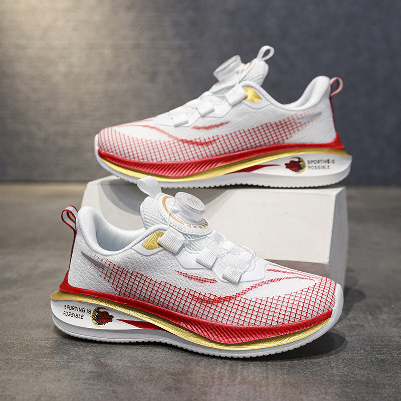 Red Rabbit7Boys' Lightweight Non-Slip Sports Shoes New Spring and Autumn Children's Casual Running Shoes Mesh Breathable Girls' Shoes