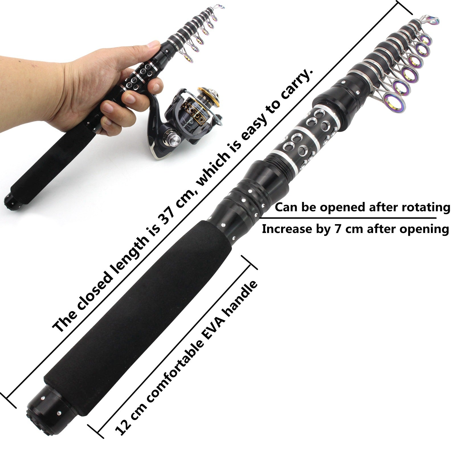 Fishing Gear: Ultra-Short Portable Telescopic Fishing Rod, Small Sea Rod, Rock Fishing Long Casting Rod, Fishing Set