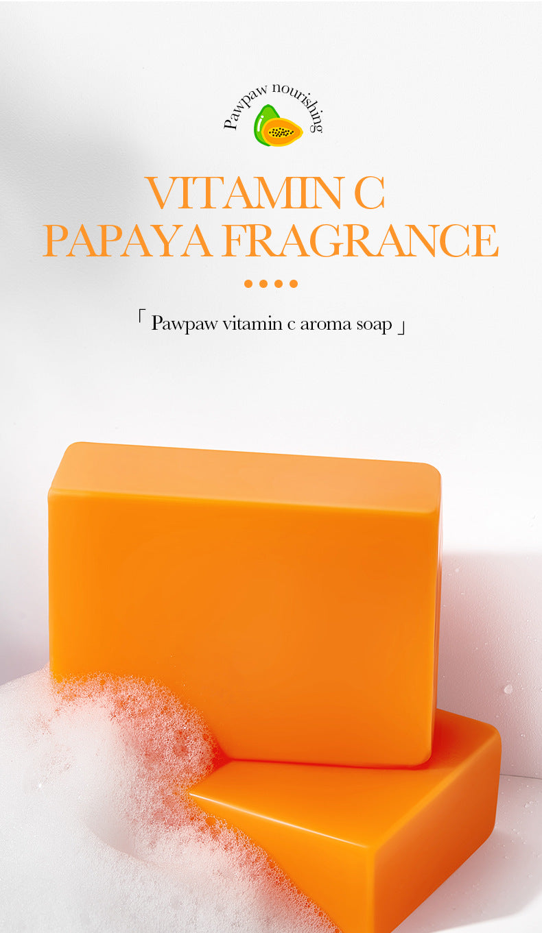 Papaya Handmade Soap100g BIOAOUA Vitamin C Cleansing and Bath Soap Cross-Border Wholesale