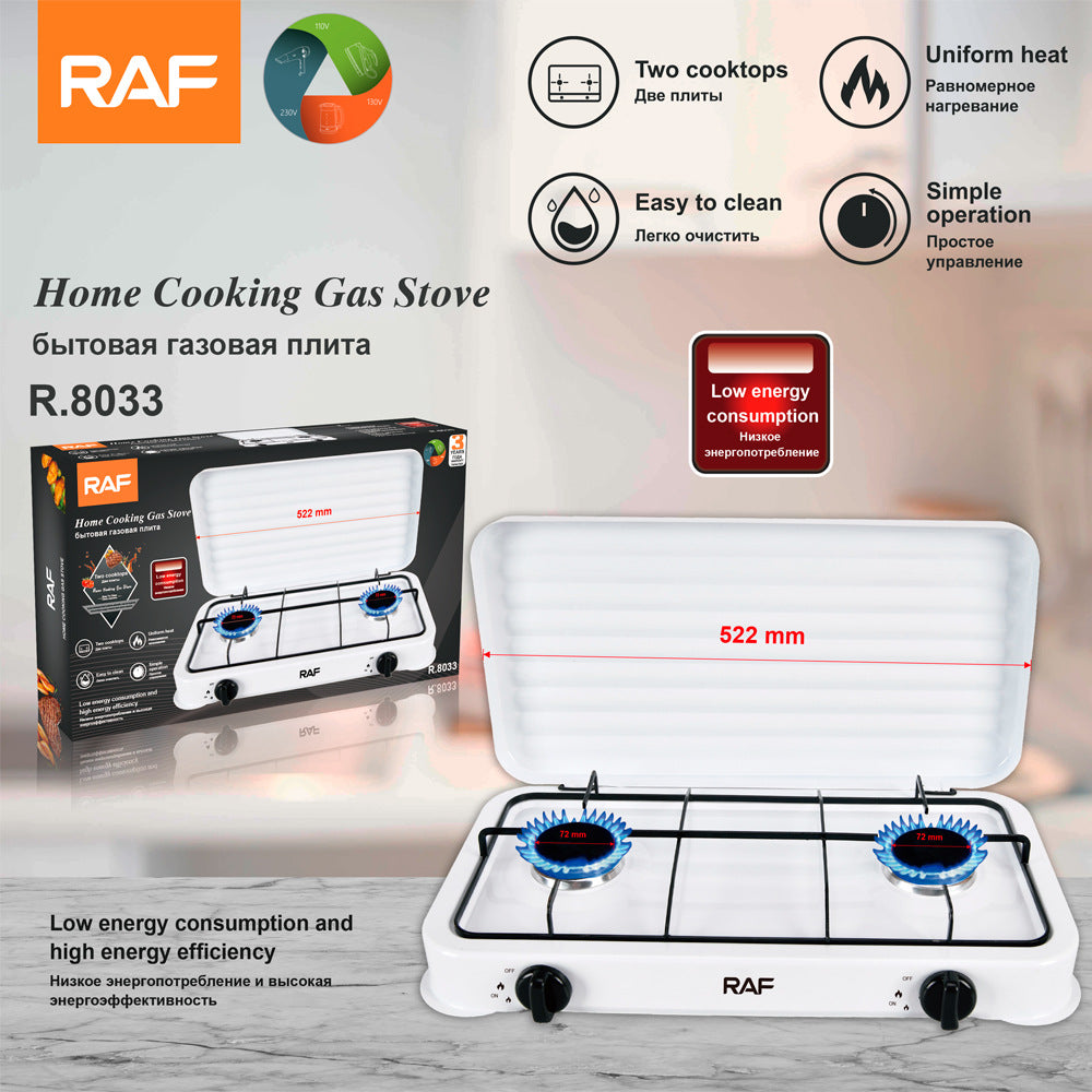 RAF European Standard Double Burner Gas Stove Small Household Appliance Multifunctional Household Small Electric Stove Wholesale R.8033