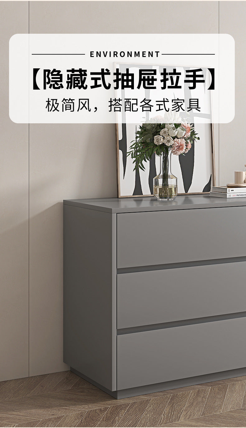 Custom Light Luxury Dressing Table Bedroom Small Apartment Modern Simple Skin Feel Gray Makeup Table Integrated Cabinet Makeup Desk Minimalist