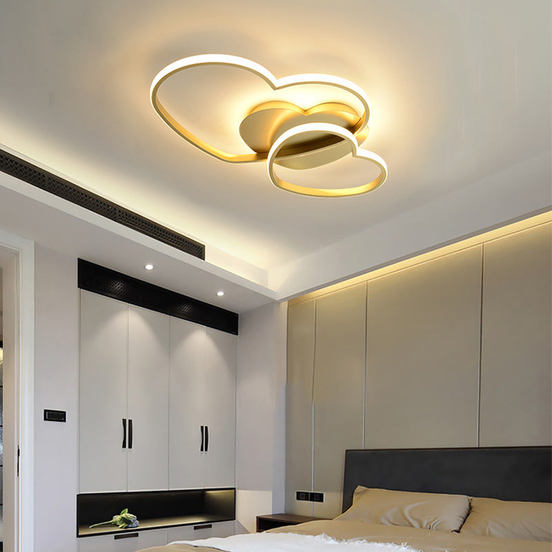 Master Bedroom Simple Modern Cozy Romantic LED Ceiling Lamp Creative Heart-Shaped Children's Room Wedding Room Girl's Room Lamp