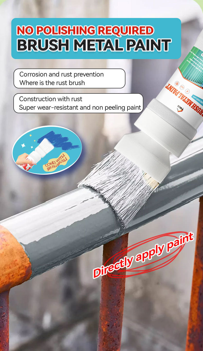 Metal Brush Paint Iron Door Window Railing Anti-Rust Water-Based Paint Balcony Renovation Color Change Coating Coloring