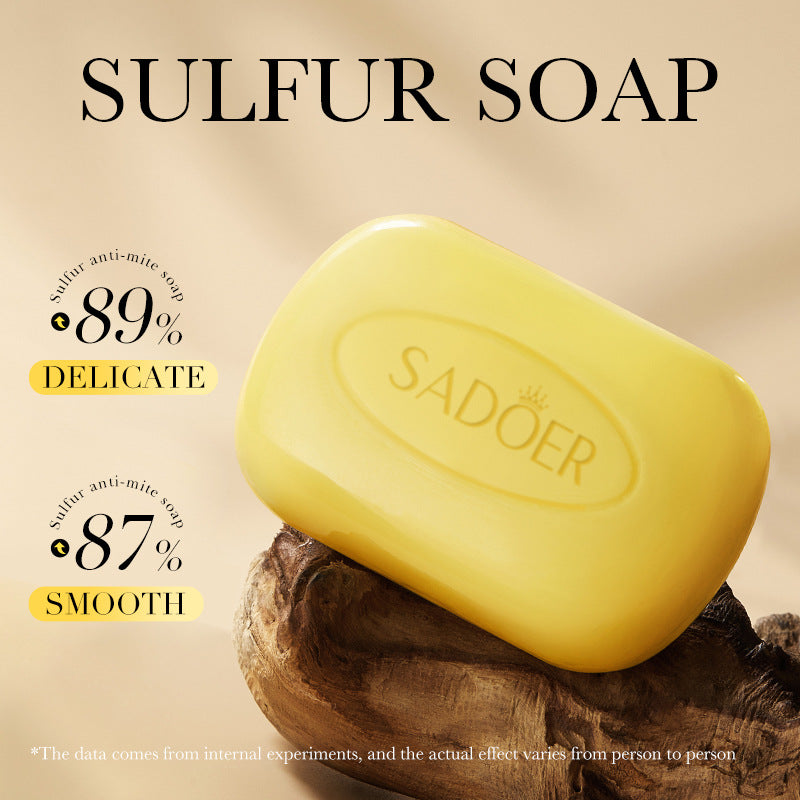 Sulfur Mite Removal Soap125gSADOER Universal Handmade Soap for Body Cleansing, Fragrant Soap, Cross-Border Wholesale