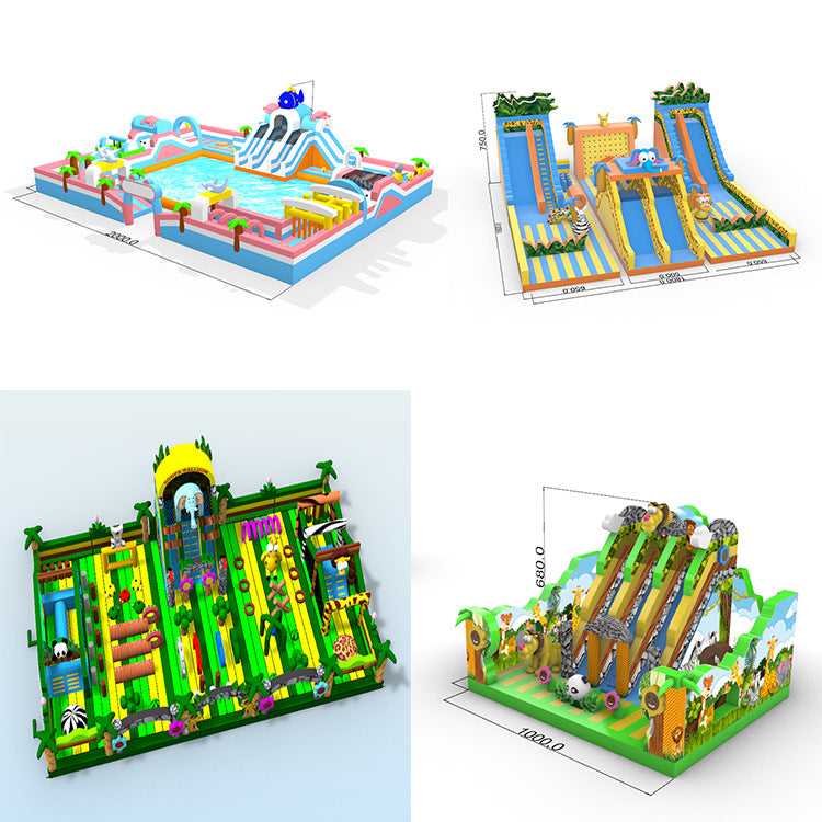 Internet Celebrity New Inflatable Large Castle Manufacturer Slide Trampoline Play Castle Outdoor Stall Inflatable Amusement Equipment