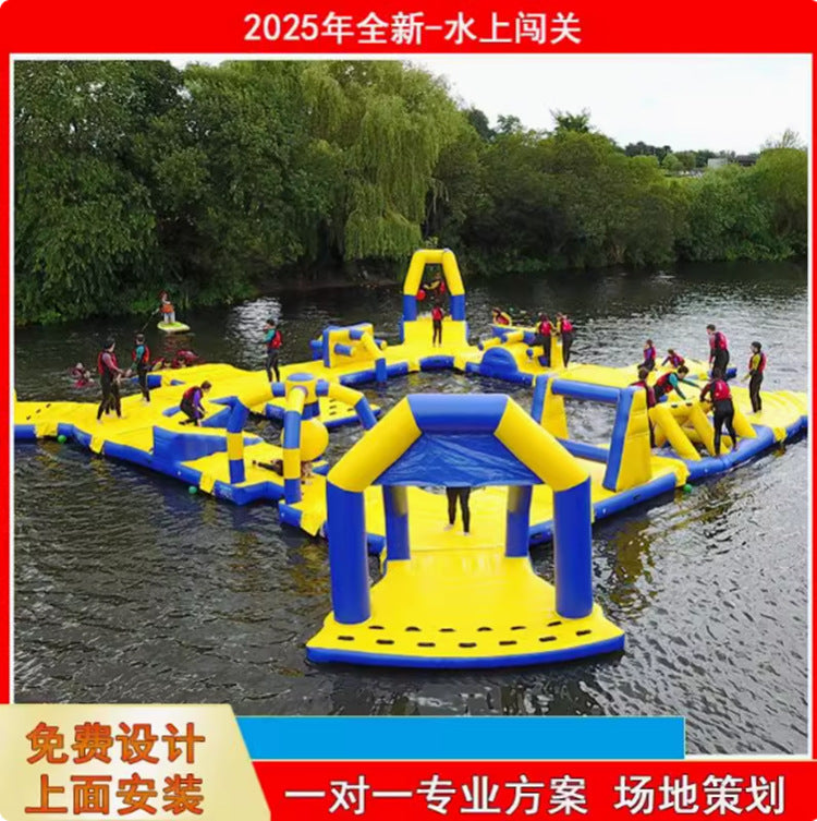 Inflatable Water Challenge Pool Swimming Pool Amusement Park Manufacturer Slide Combo Frame Outdoor Water Fun