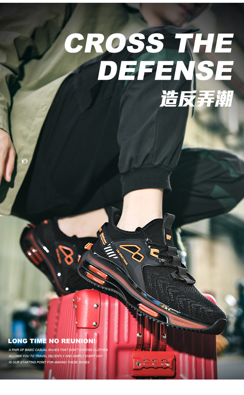 New Double Layer TPU Popcorn Big Sole Cushioning Rebound Sports Shoes Men's Fashion Light Luxury Versatile Casual Trendy Shoes