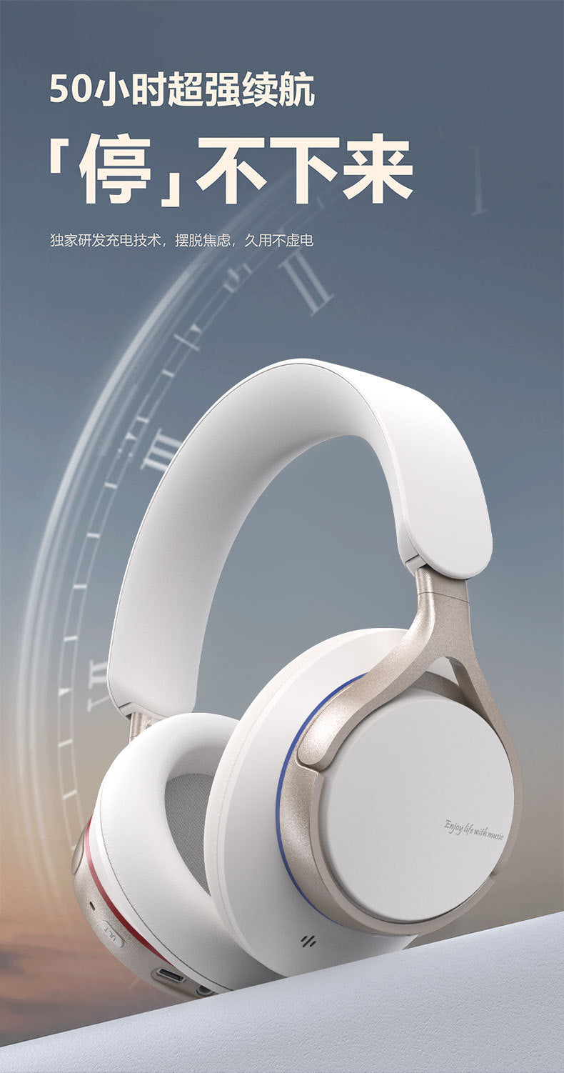 Private Model2025New heavy bass long battery life over-ear headphones ANC Noise-canceling Wireless Bluetooth Earbuds Patent B12