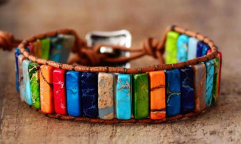 Tiger Eye Elastic Bracelet Adjustable Colorful Beaded Handmade Wrapped Bracelet Volcanic Double Row Woven Bracelet