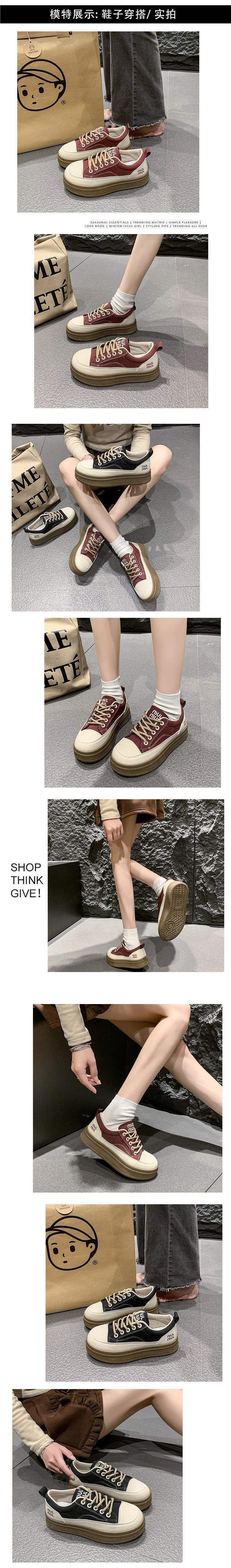 Thick-soled Height-increasing Women's Sneakers2025Spring New Niche Original Retro White Sneakers Sports Casual Shoes