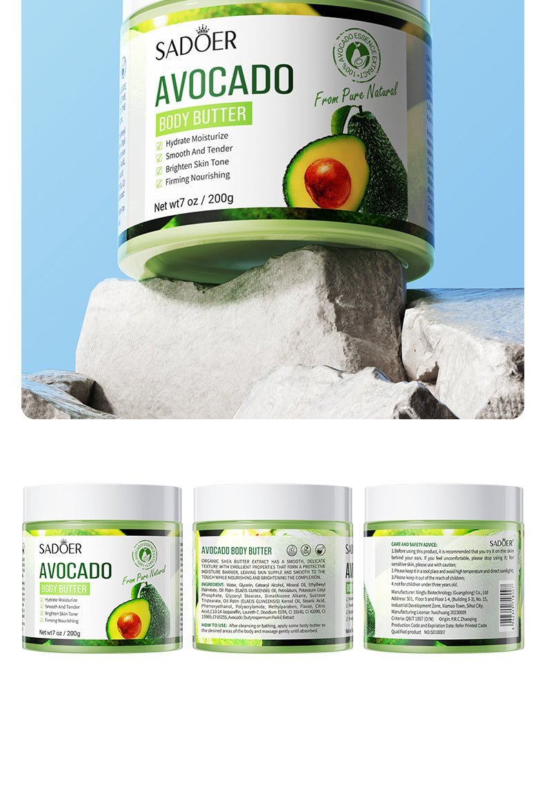 Full English Plant Body Lotion SADOER Avocado Moisturizing Rose Butter Body Lotion  Wholesale