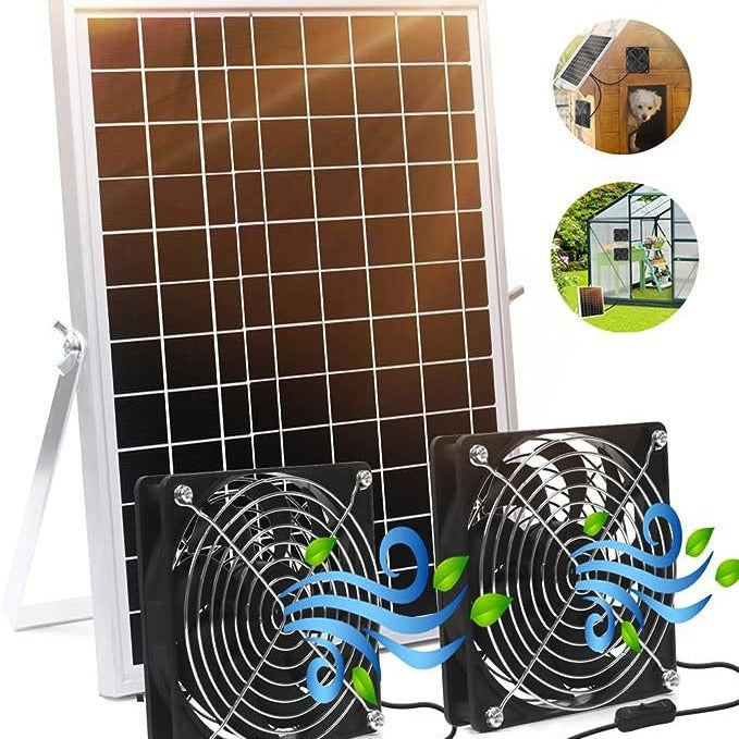 15W Monocrystalline Silicon Glass Solar Panel Fan RV Travel Car Outdoor Camping Pet Chicken Coop Ventilation Exhaust Fan