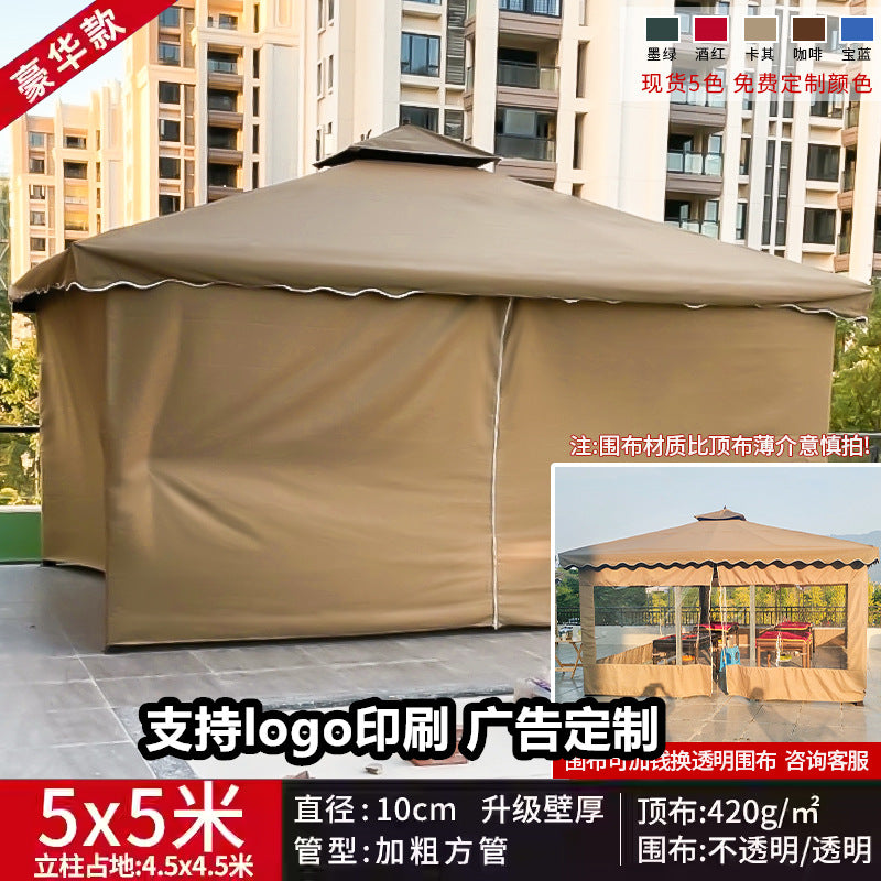Outdoor Sunshade Canopy Rain Shelter Courtyard Garden Villa Four-legged Pavilion Advertising Event Large Roman Tent Umbrella Wholesale