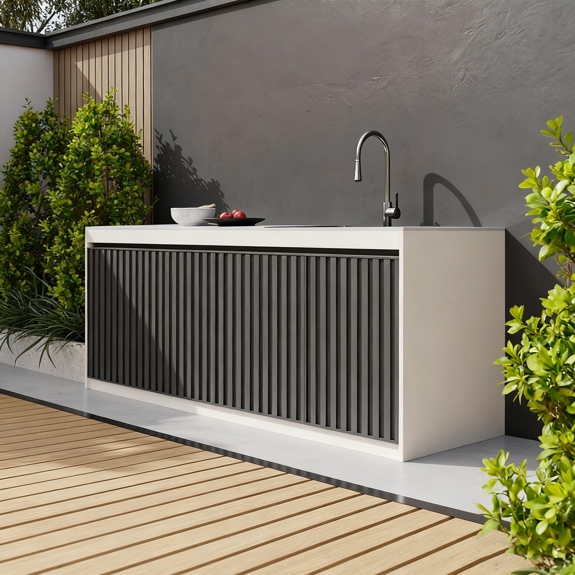 Custom Honeycomb Aluminum Alloy Outdoor Wash Basin Outdoor Courtyard Garden Water Pool Basin Integrated Operation Table Storage Cabinet