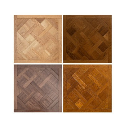 14mm Engineered Teak Square Parquet Flooring | Custom Decorative Wood Panels for Modern Villa Commercial Outdoor Use |