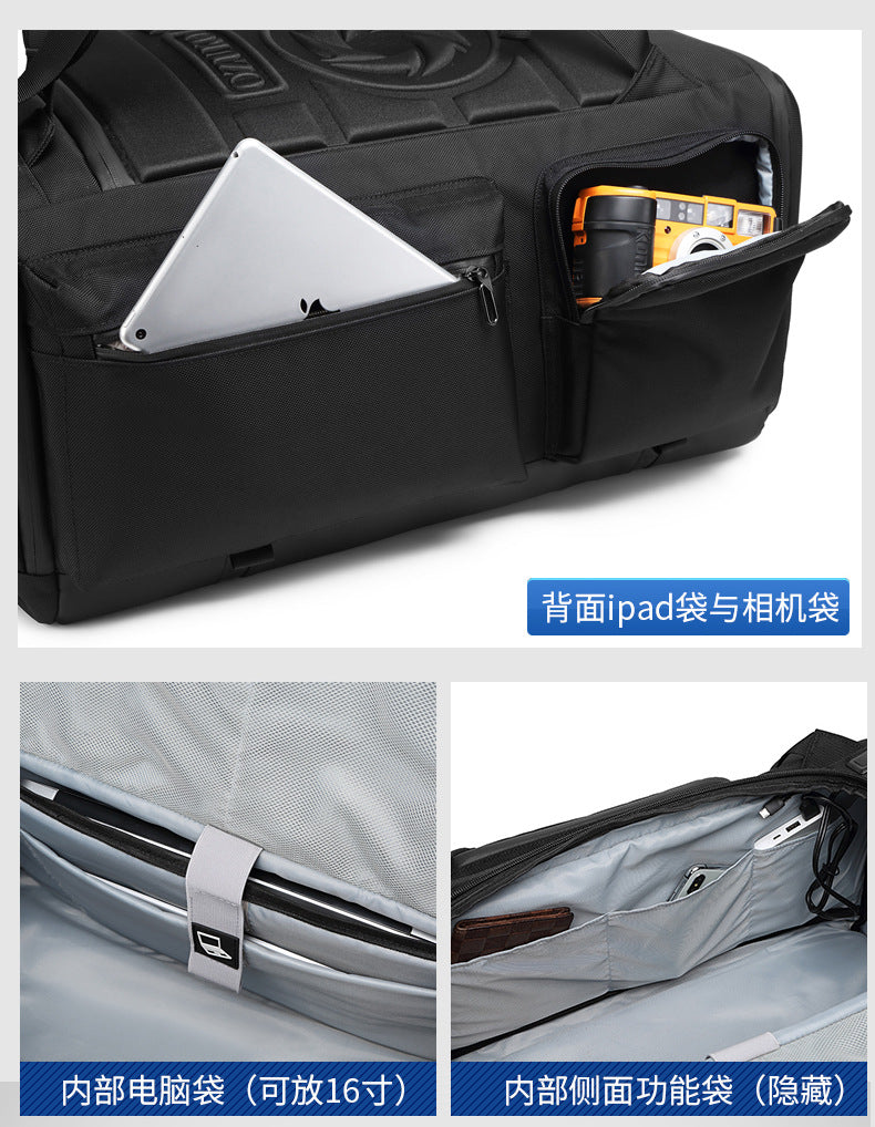 OZUKO Backpack Men's Water-Repellent Large Capacity Multi-Compartment Travel Laptop Bag Outdoor Sports Bag