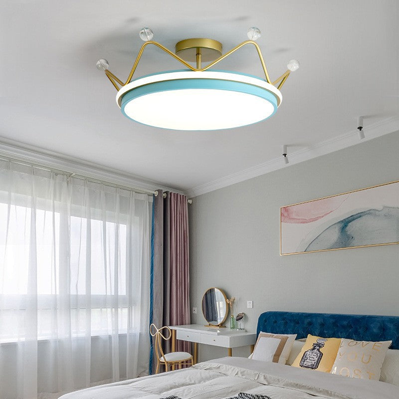 Children's Room Crown Ceiling Lamp led Room Bedroom Lamp Iron Art Boys Girls Energy-saving Eye Protection Cartoon Lamp Wholesale