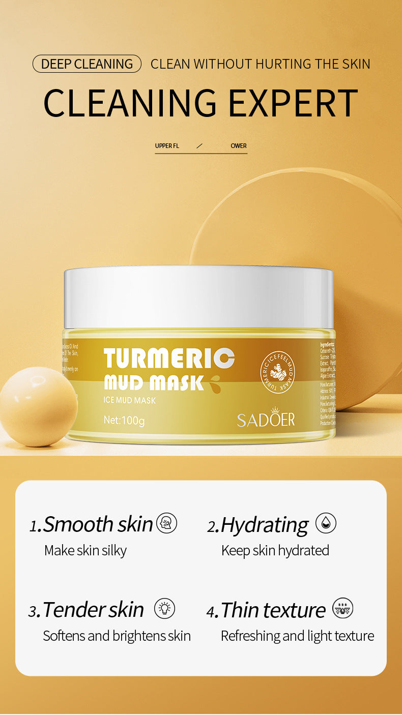 Clay mask100g SADOER Cleansing Mask Ginger Skin Rejuvenation Smear-On Cross-Border Wholesale