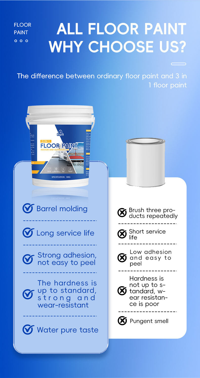 Home Floor Paint Three-in-One Epoxy Floor Paint Cement Floor Water-Based High Solid Wear-Resistant Resin Southeast Asia Environmental Protection