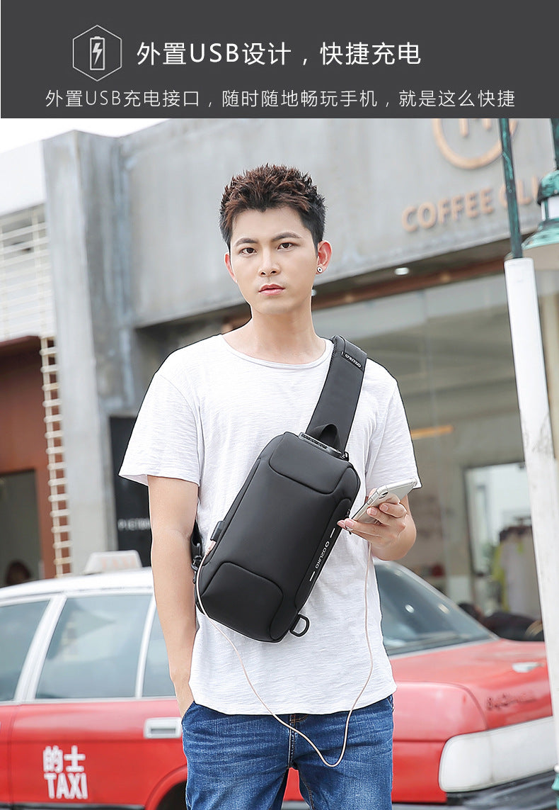 OZUKO Tactical Chest Bag Men's Crossbody Bag Waterproof Multifunctional High-end Outdoor Portable Bag Cycling Shoulder Bag