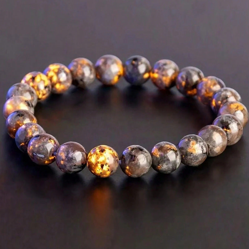 European and American Men's Natural Stone Bracelet New Arrival Beaded Bracelet ins Personalized Jewelry8mm Beaded Flame Stone Bracelet