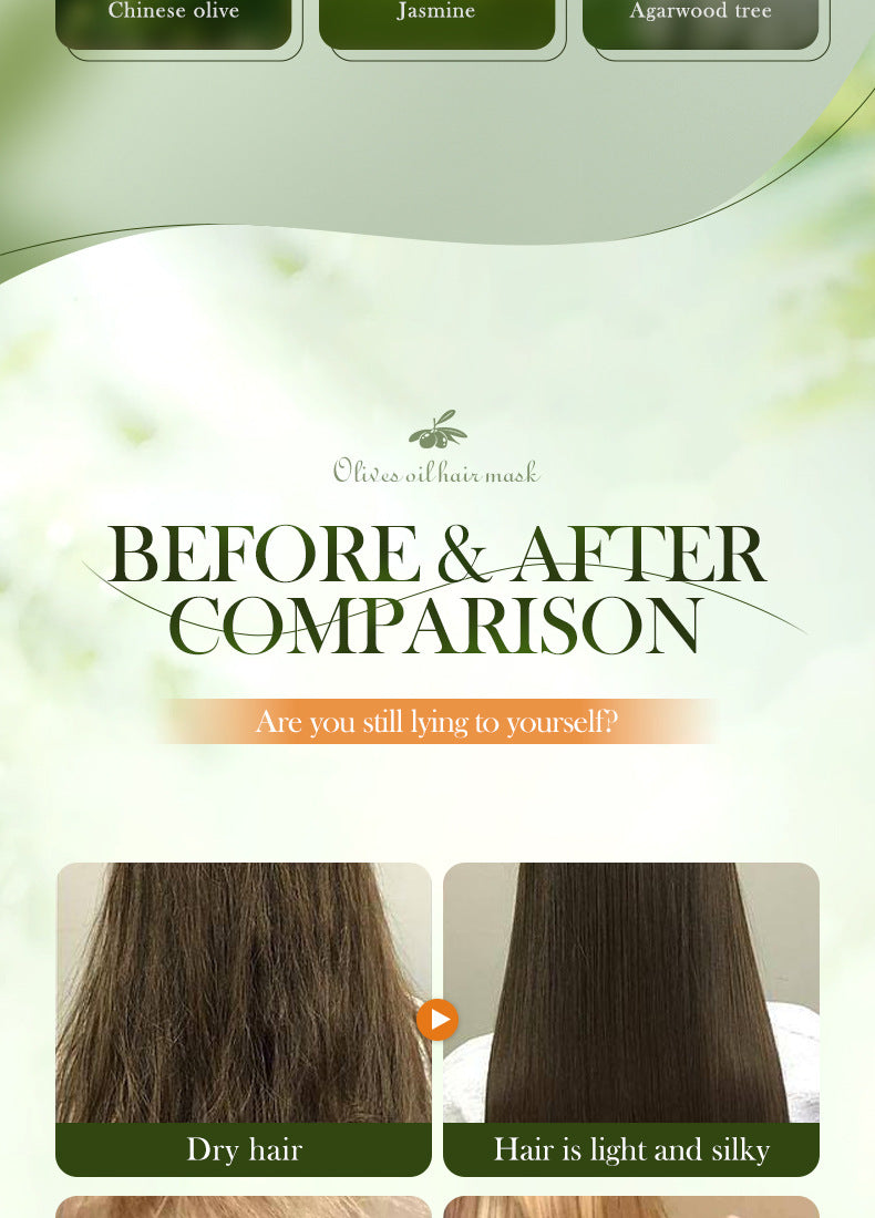 Olive Oil Hair Mask SADOER Repair Smooth Nourishing Hair Conditioner Cross-Border Wholesale