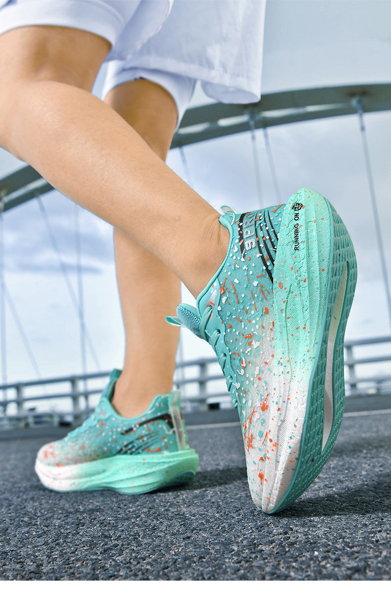 Red Rabbit9pro Autumn and Winter New Double Mesh Luminous Carbon Plate Real Explosion Running Shoes Couples plaid Cushioning Wearable Sneakers