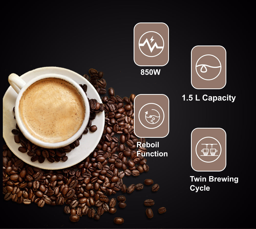 RAF Coffee Machine Household EU Plug Small Italian Semi-automatic Steam Milk Frother Integrated Coffee Pot