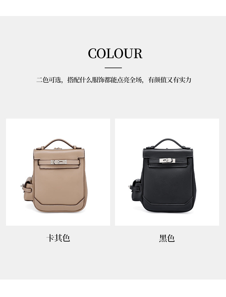 Genuine Leather Vintage Kelly Bag for Women, High-End Versatile Underarm Commuter Messenger Bag, Top Layer Cowhide Single Shoulder Crossbody Bag for Women