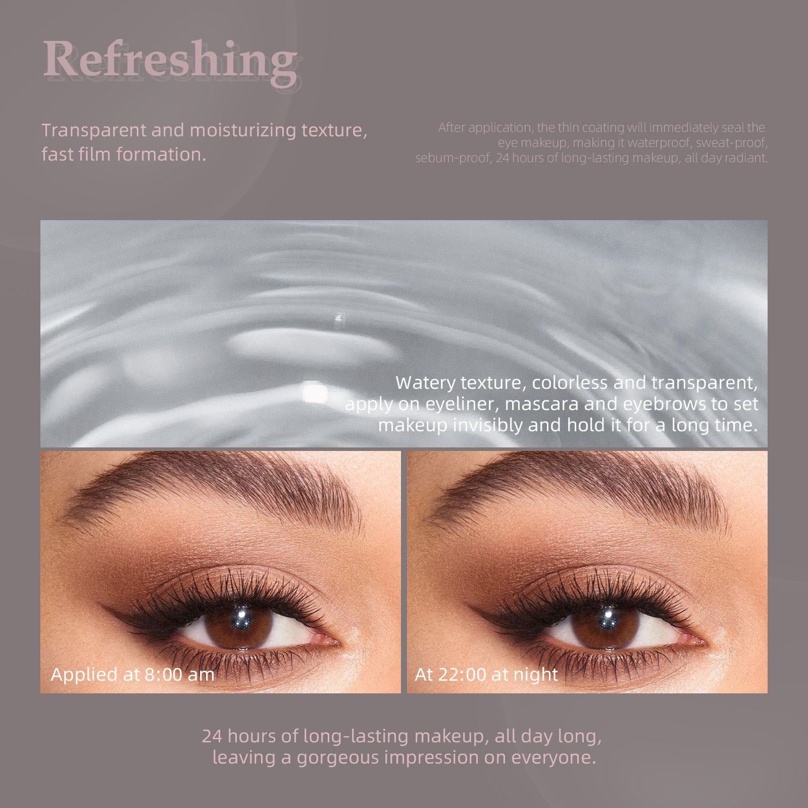 Eyebrow and Eye Makeup Raincoat Eyebrow Eyelash Eyeliner Long-lasting Setting Waterproof Fixing Liquid Transparent Eyebrow Eyelash Raincoat