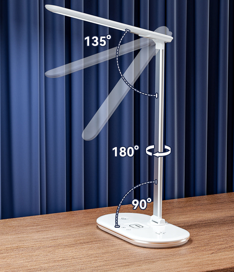 Three-in-one Smart Desk Lamp Home Bedroom Bedside Lamp Dormitory Study Lamp Wireless Charging Multi-Function Eye Protection Desk Lamp