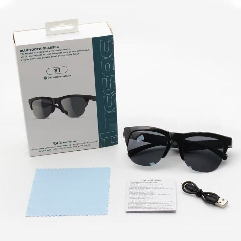 Smart Glasses Y1Answer calls, listen to music, control volume, wake up voice assistant SMART GLASSES Wholesale