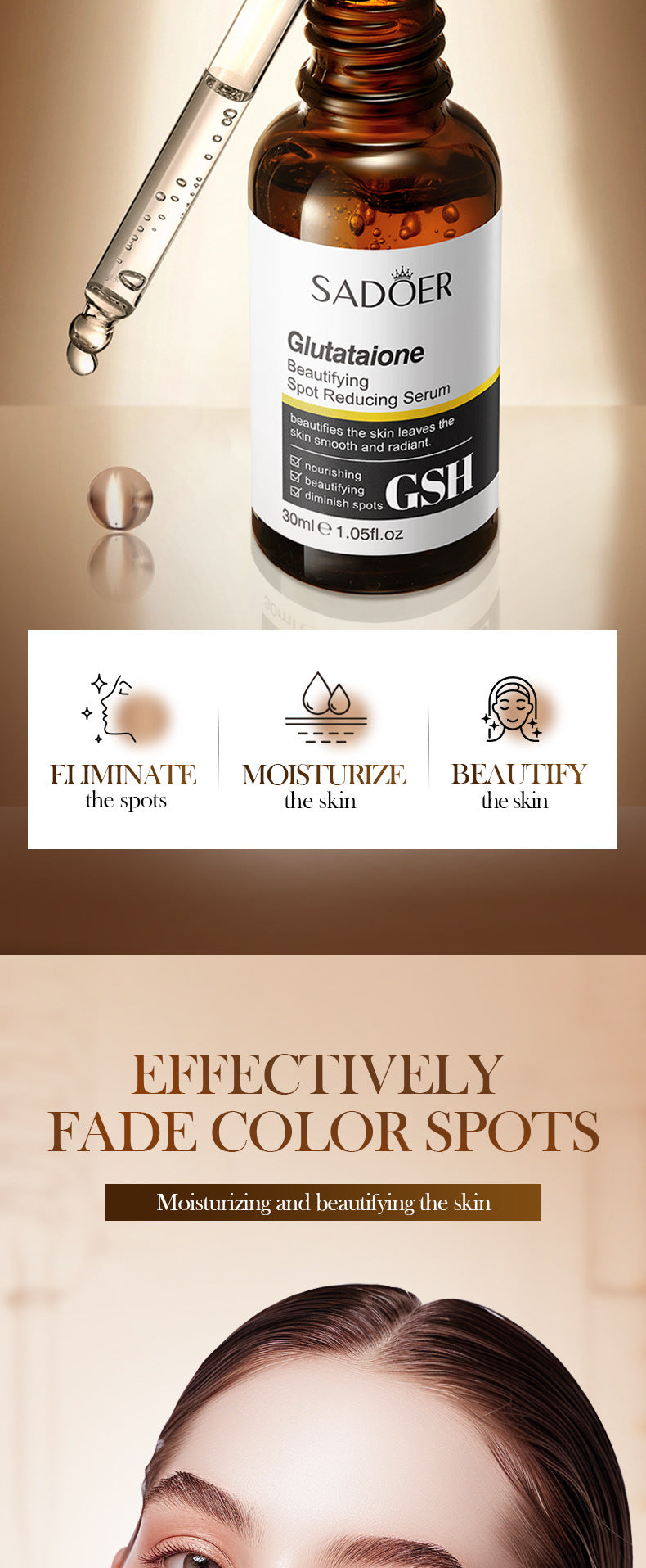 Hyaluronic Acid Hydrating Moisturizing Serum SADOER Skin rejuvenation and moisturizing essence liquid cross-border wholesale