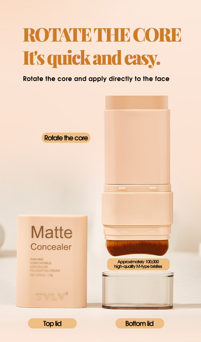 TK Specialized Flawless Dual-Head Eraser Foundation Stick Water Glossy Skin Concealer Long-Lasting with Brush Head Hydrating Makeup Remover