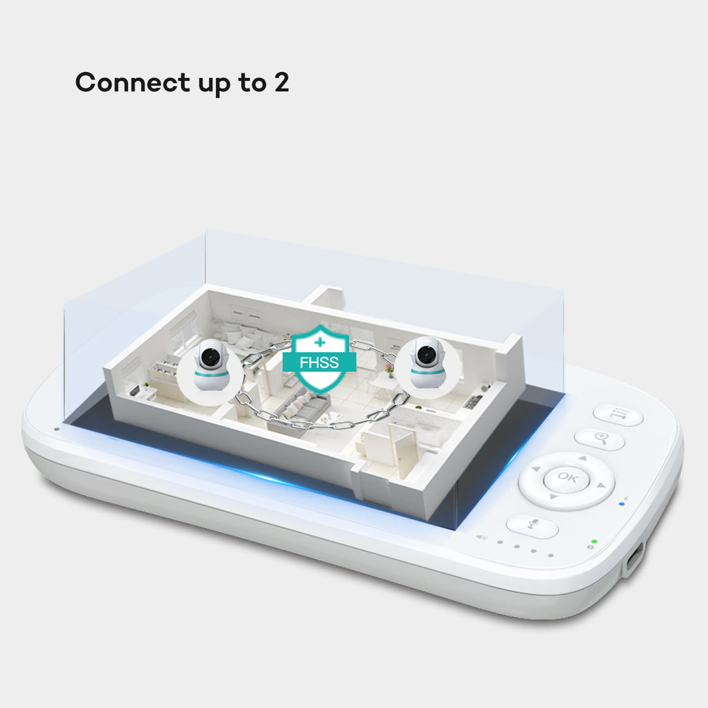 5.0Inch Digital Children's Night Vision Monitor Lullaby Intercom Room Temperature Detection HD Wireless Baby Monitor