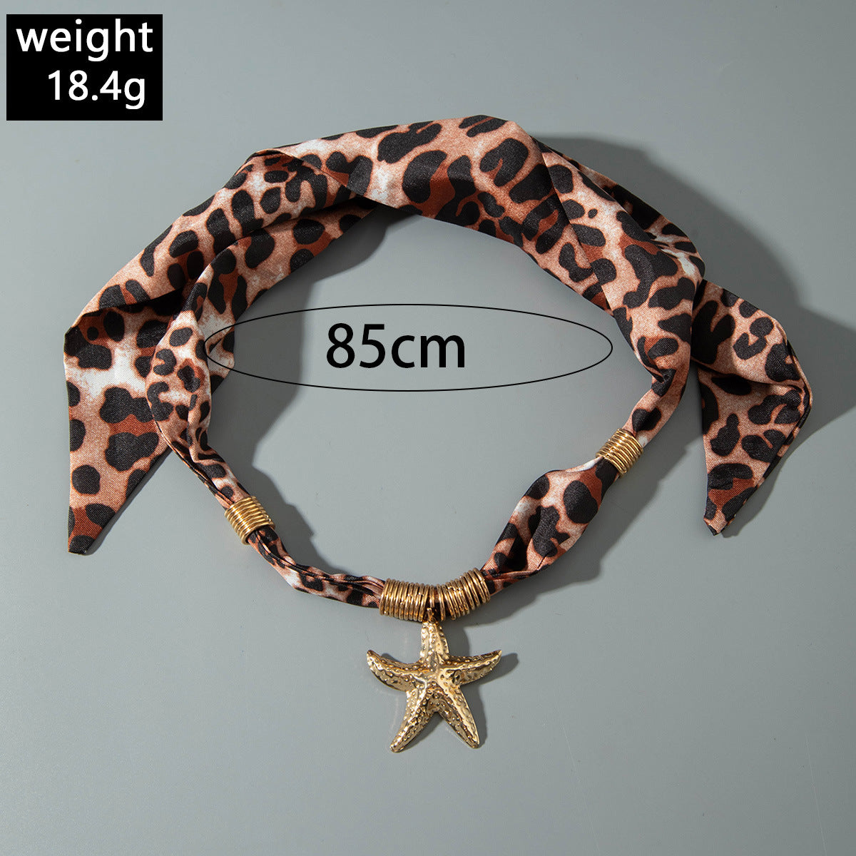 European and American Style Ocean-themed Cross Conch Starfish Pendant Leopard Print Exaggerated Necklace Collarbone Chain Jewelry